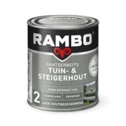 Rambo Vintage Pantserbeits Tuin- En Steigerhout Dekkend Stoer Antraciet Zijdeglans 750 Ml -Tuingereedschap Verkoop 123 1407