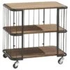 Trolley Monza Zwart Staal/Hout 76x80x45 Cm -Tuingereedschap Verkoop 123 1634