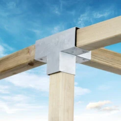 Paalverbinder Voor Pergola T-verbindingsstuk 4-kants 9x9 Cm Gegalvaniseerd -Tuingereedschap Verkoop 123 2000