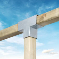 Paalverbinder Voor Pergola T-verbindingsstuk 3-kants 9x9 Cm Gegalvaniseerd -Tuingereedschap Verkoop 123 2007