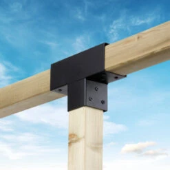 Paalverbinder Voor Pergola T-verbindingsstuk 3-kants 7x7 Cm Zwart -Tuingereedschap Verkoop 123 2018