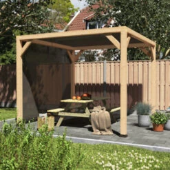 Pergola Silvano Douglas Incl. Schaduwdoek & Zijdoek 324x324 Cm -Tuingereedschap Verkoop 123 2523